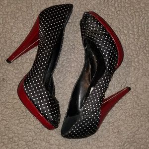 Steve Madden Polka Dot Peep Toe Pumps